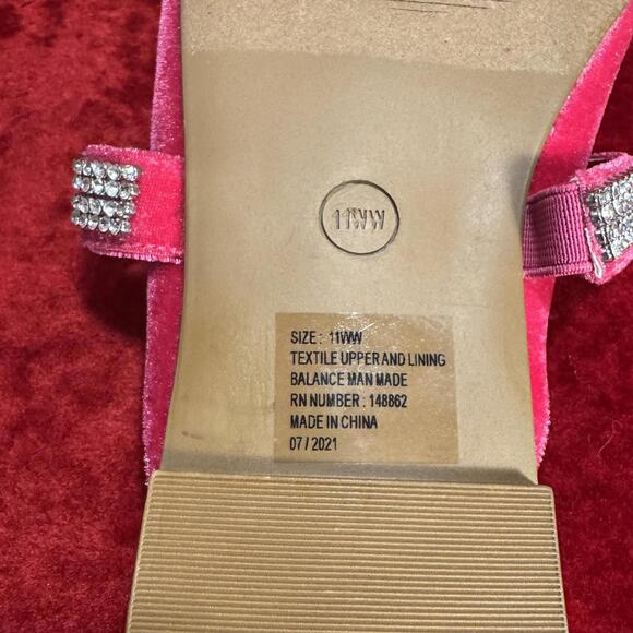 Torrid Pink Velvet with Rhinestone Strap Woman's Size 11WW - Picture 9 of 10